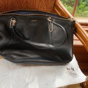 Medium Black Coach Shoulder Bag.